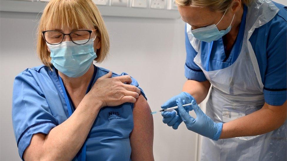 vaccinations at NHS Louisa Jordan in Glasgow