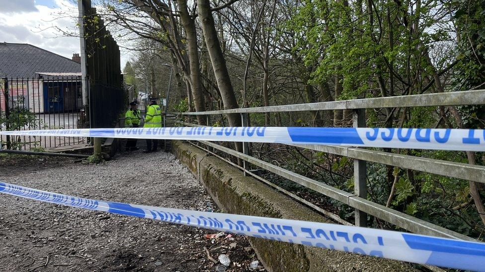 Scene of torso find in woodland