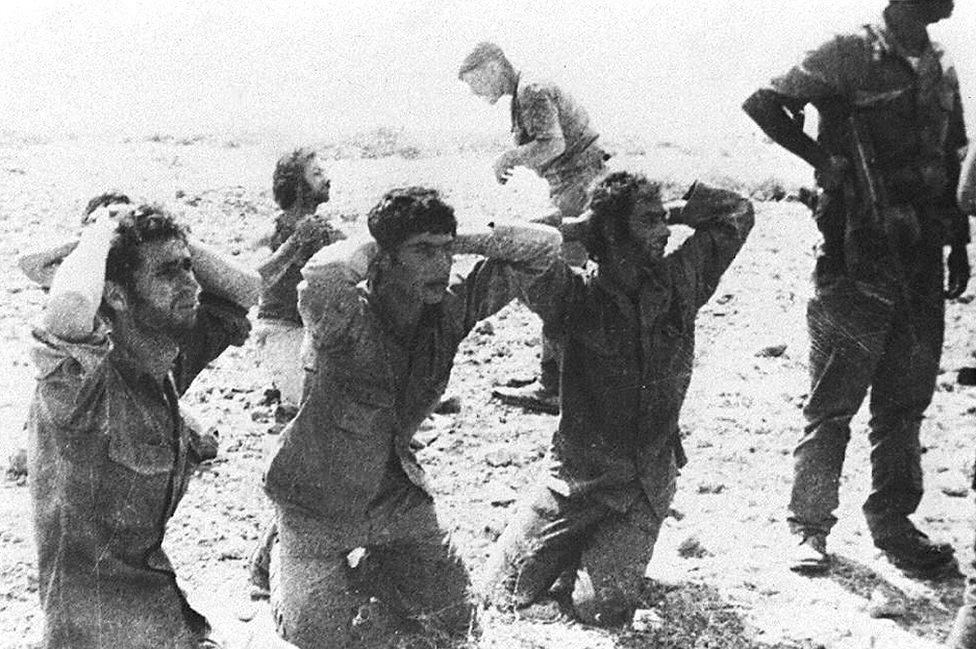 Greek Cypriot soldiers surrender to invading Turkish forces, 1974