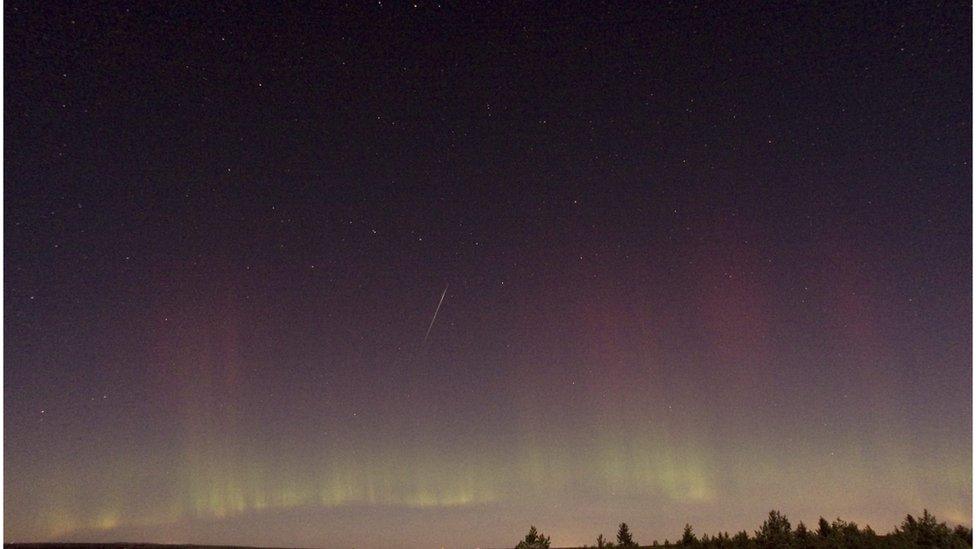 A shooting star seen near Skekarsbo at the Farnebofjardens National Park, north of Stockholm, Sweden