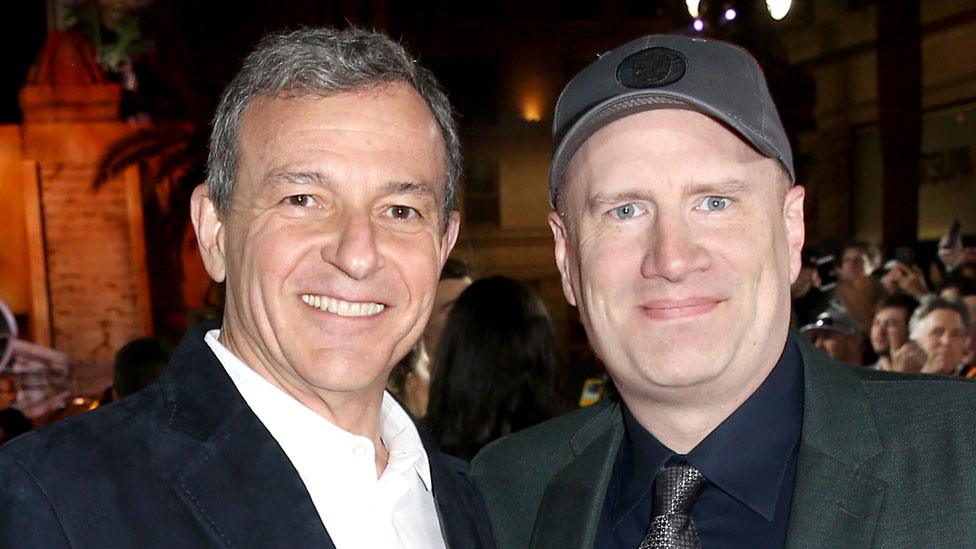 Bog Iger and Kevin Feige in 2016