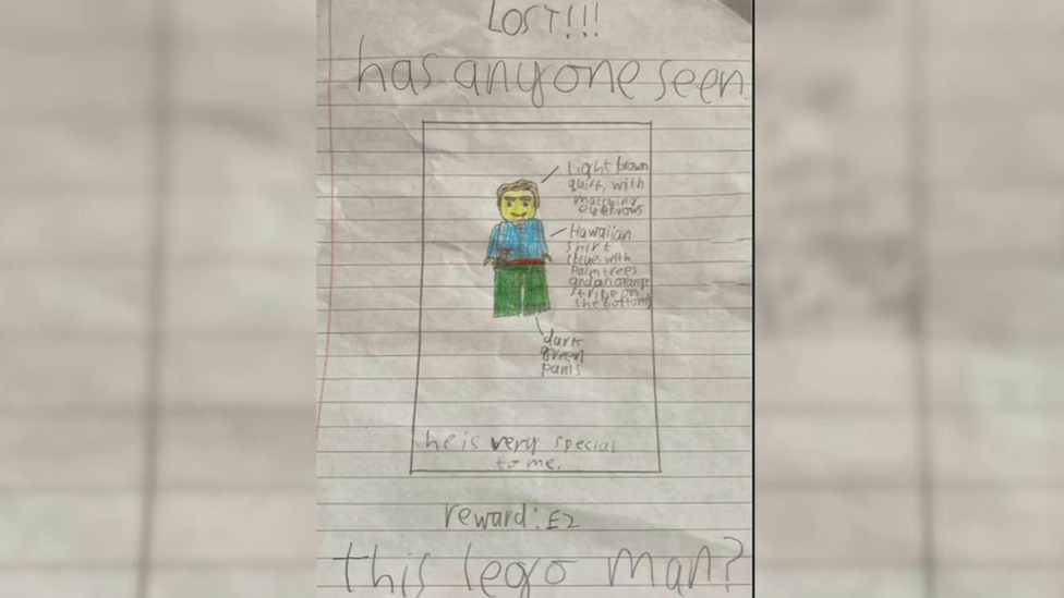 Handwritten poster searching for Lego Jack