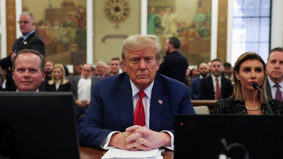 Former President Donald Trump attends the closing arguments in the Trump Organization civil fraud trial at New York State Supreme Court in the Manhattan borough of New York City