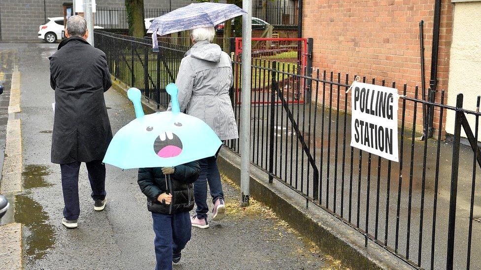 Polling station brollies