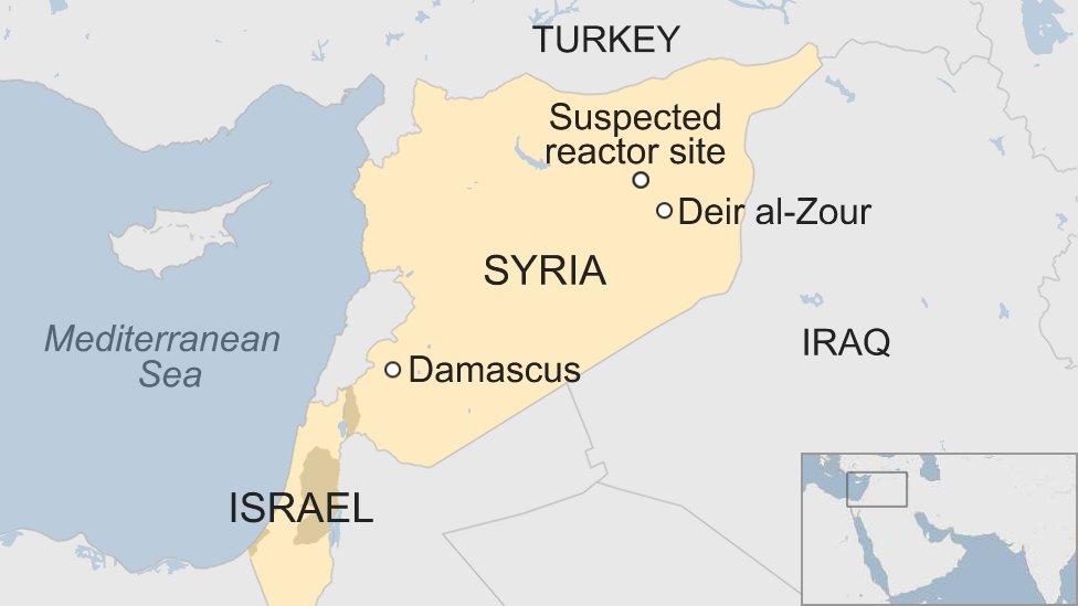 Map of Syria and Israel