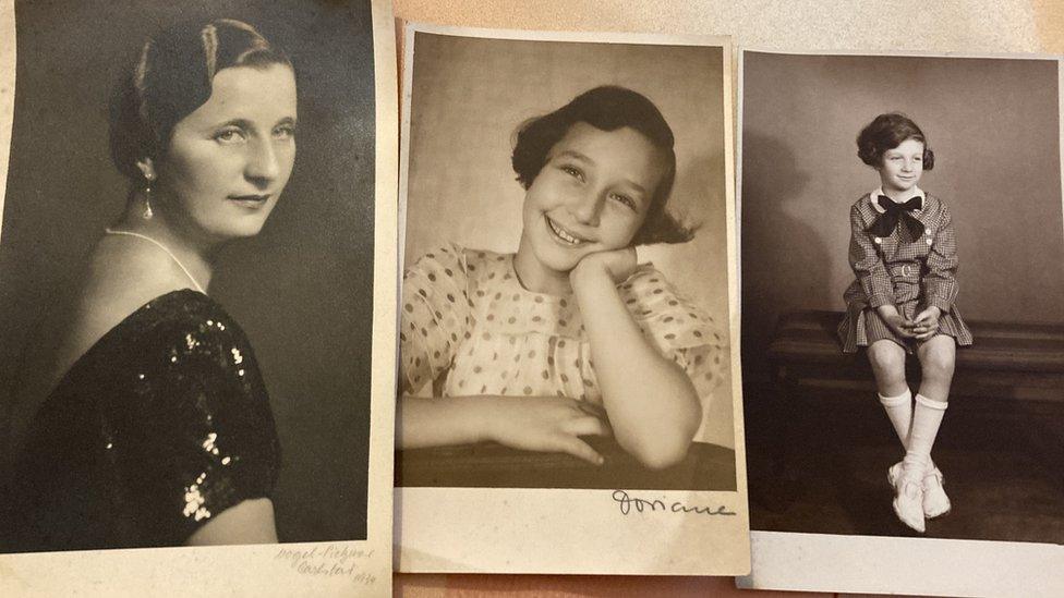 Left to right: Kitty's grandmother, Auntie Sue and her mother, photos from the box