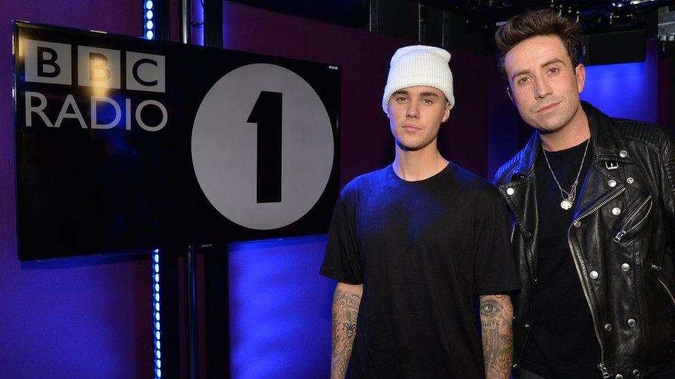 Justin Bieber and Nick Grimshaw