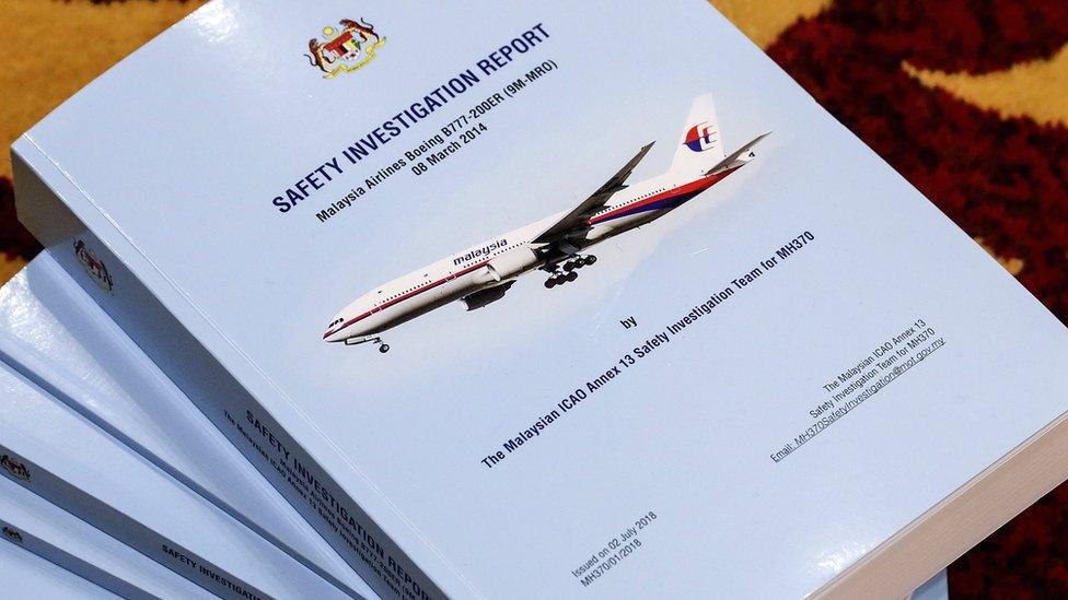 The MH370 safety investigation report at the Ministry of Transport headquarters in Putrajaya, Malaysia, 30 July 2018