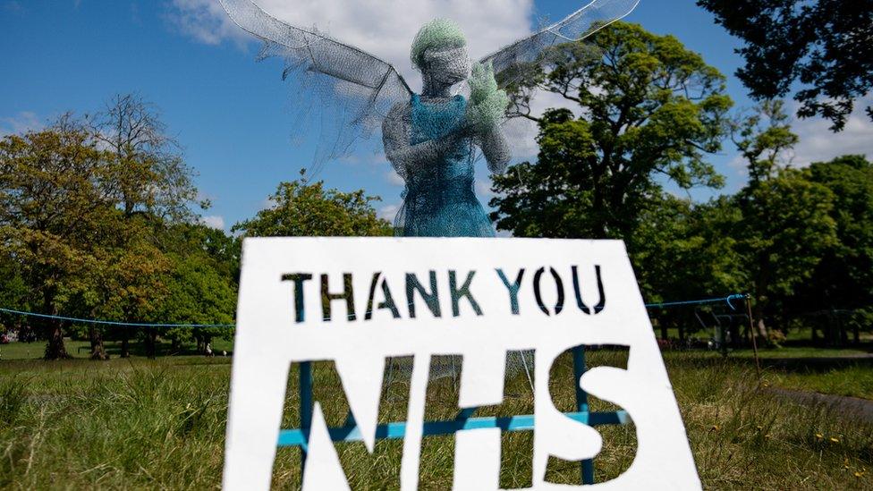 Sculptor Luke Perry"s winged medical worker, which has been installed at a park near Birmingham paying tribute to the NHS and care workers during the coronavirus pandemic