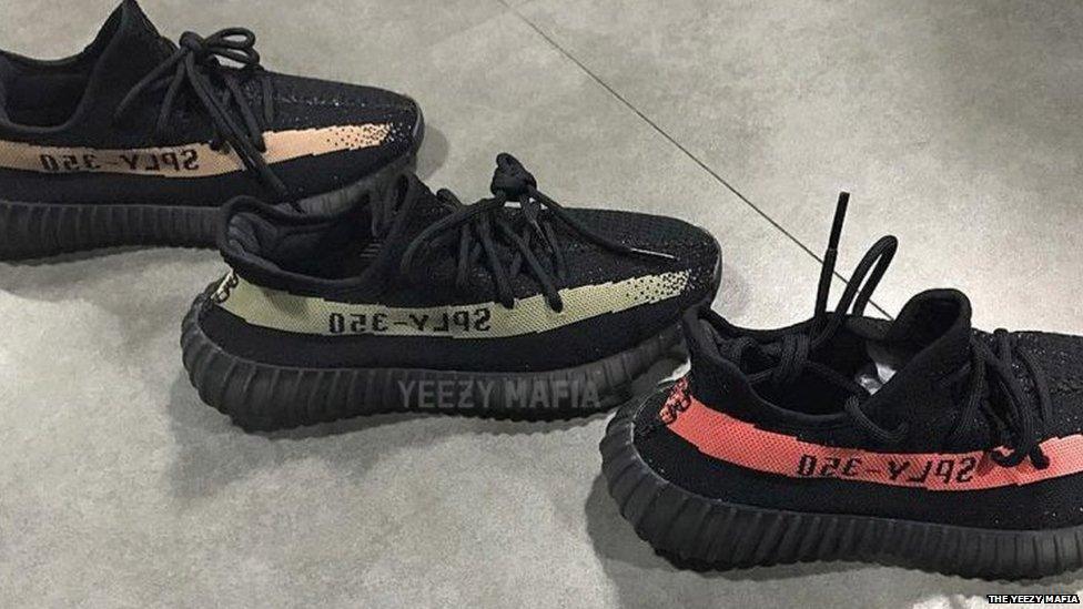 Pictures of fake Yeezy Mafia trainers