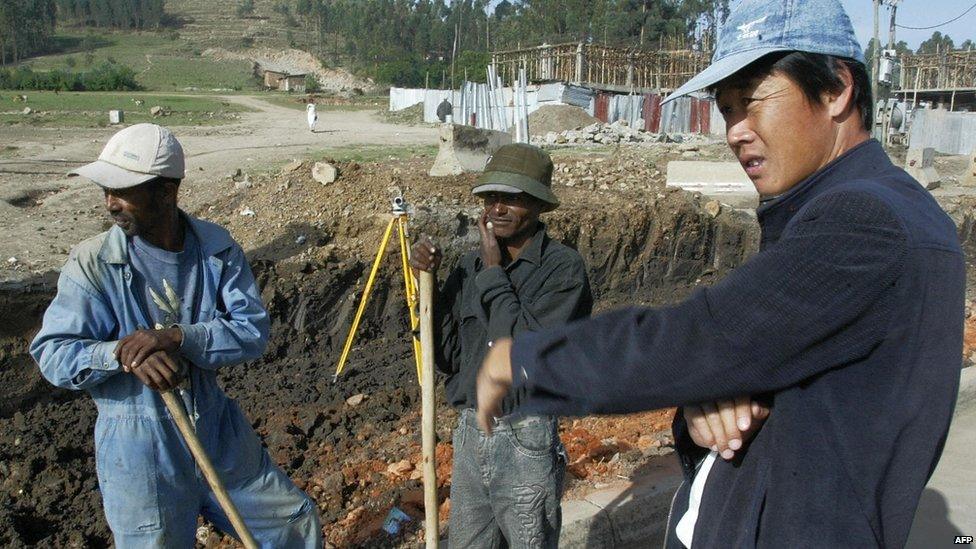 Chinese contruction worker in Addis Ababa, Ethiopia