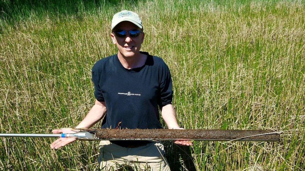 Scientist Patrick Mcgonigal working in a US coastal wetland (c) Genevieve Noyce/Smithsonian Environmental Research Center