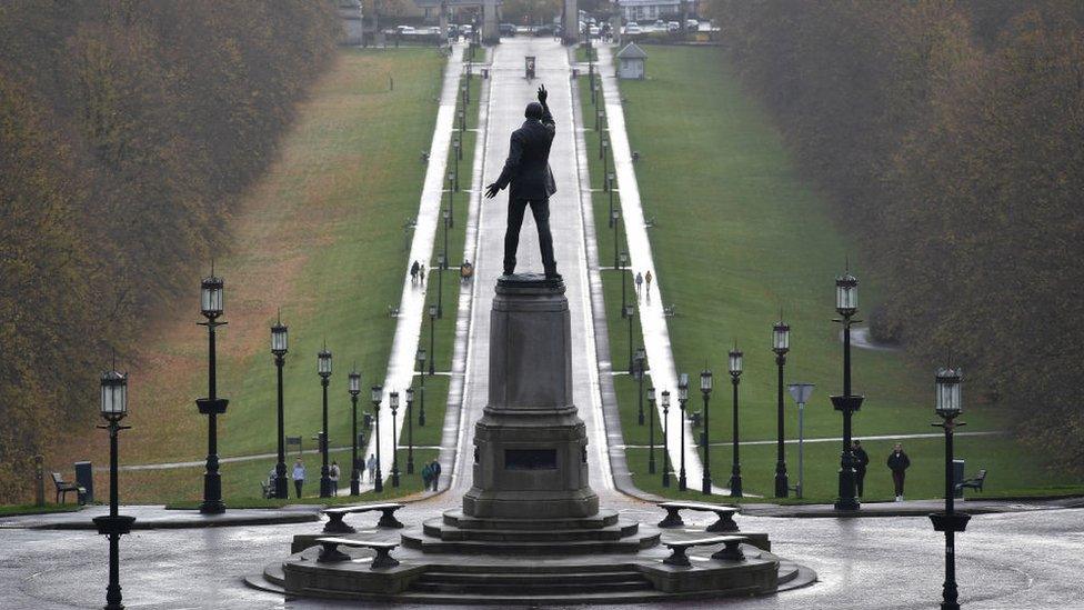 Prince of Wales avenue with the Edward carson statue at the top