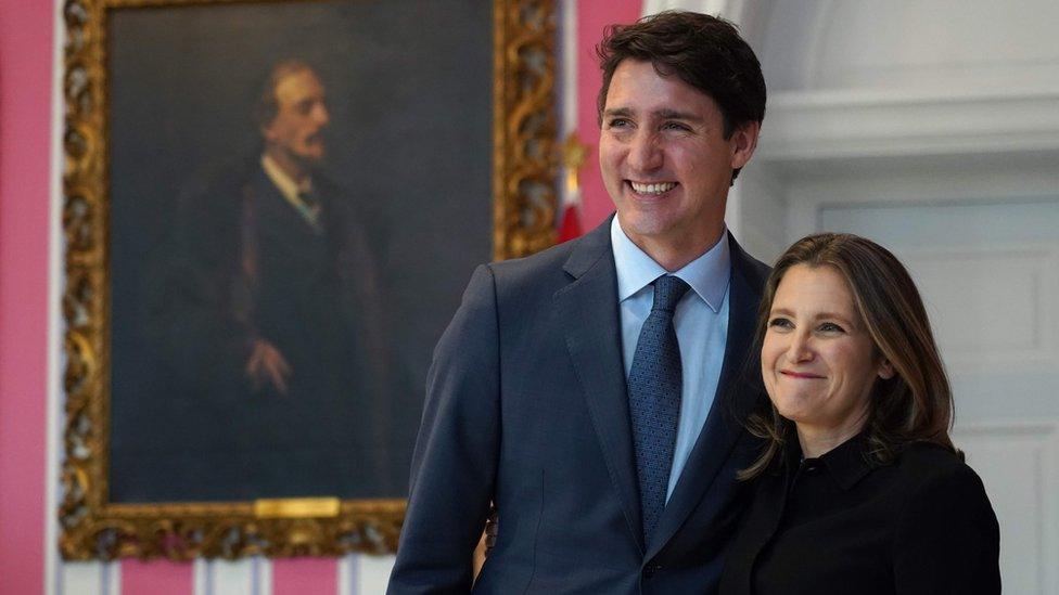 Prime Minister Justin Trudeau and Intergovernmental Affairs Minister Chrystia Freeland