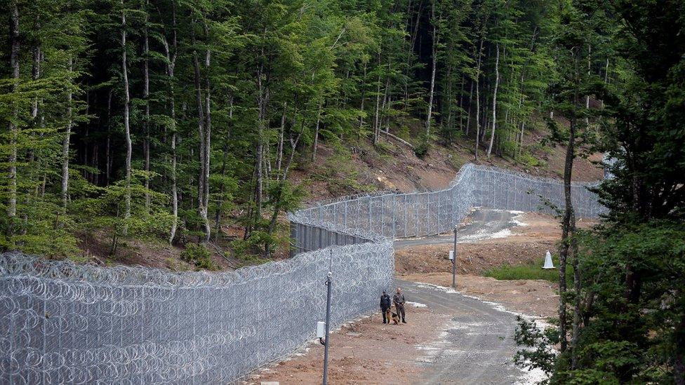 Fence near Malko Tarnovo, Bulgaria - 22 May 16