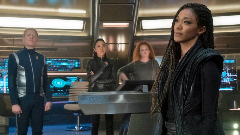 Star Trek: Discovery stars Sonequa Martin-Green (right) as Commander Michael Burnham