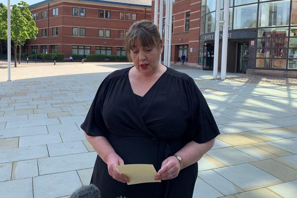 Caroline Henry outside Nottingham Magistrates' Court