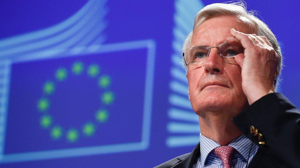 EU Brexit negotiator Michel Barnier gives a joint press conference on Brexit negotiations at the European Union headquarters in Brussels, 3 May 2017