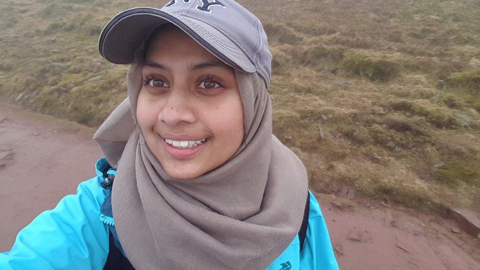 Shuhani Shohid trekking while working towards her Duke of Edinburgh Award