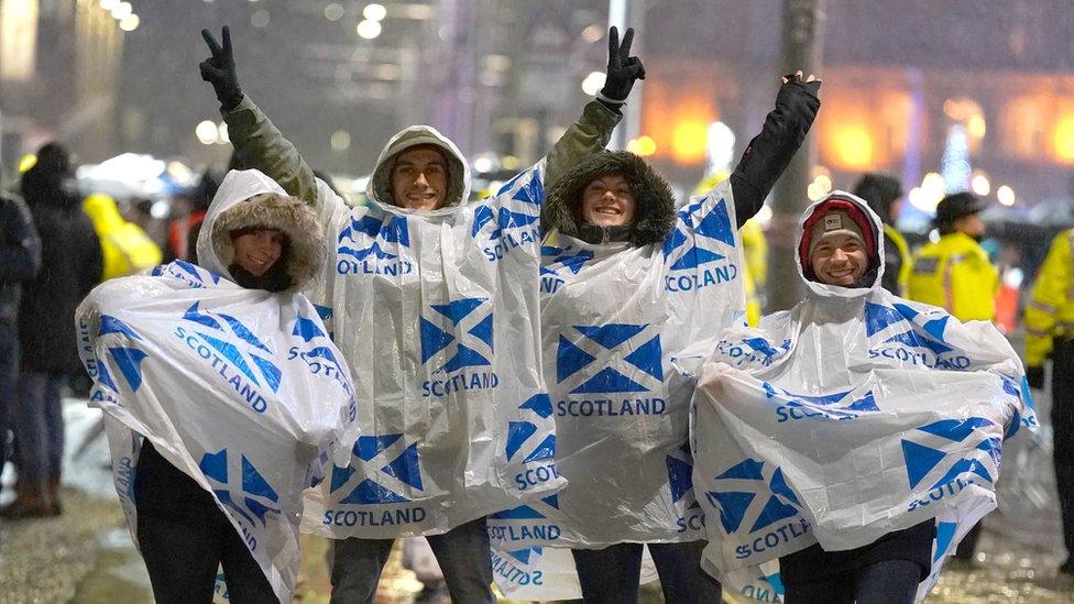 Revellers on Princes Street