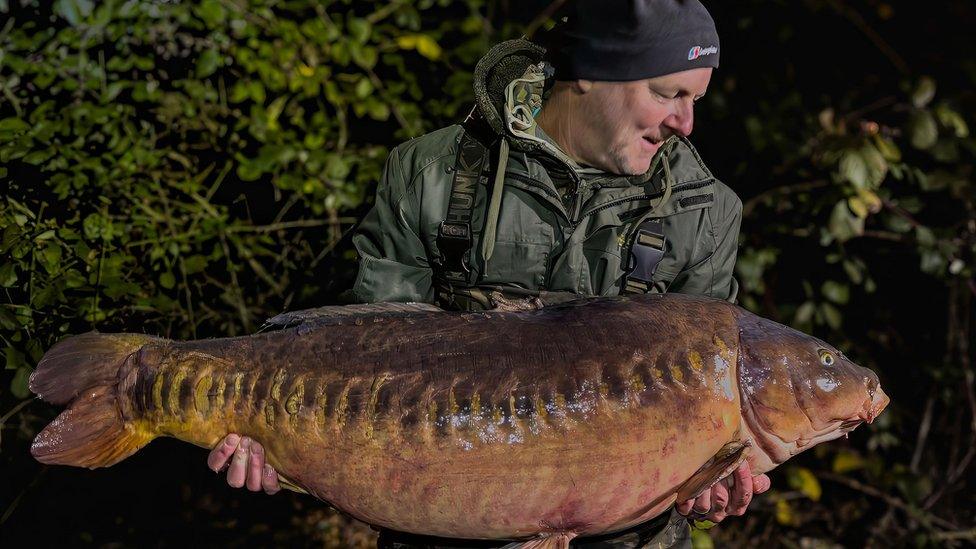 Spencer Lunn holding the fish