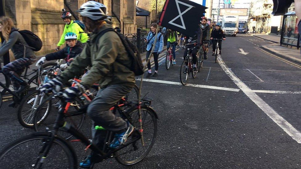 Extinction Rebellion protest in Newcastle