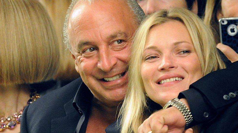 Sir Philip Green with Kate Moss