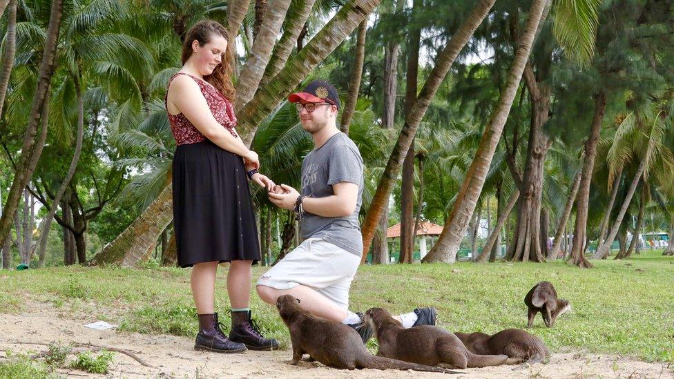 Photo of couple proposing