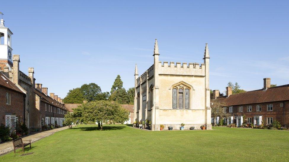 Historic almshouses Somerset hospital, Froxfield, Wiltshire,