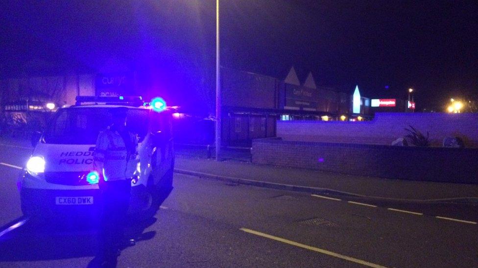 Wind damage to Currys and Home Bargains