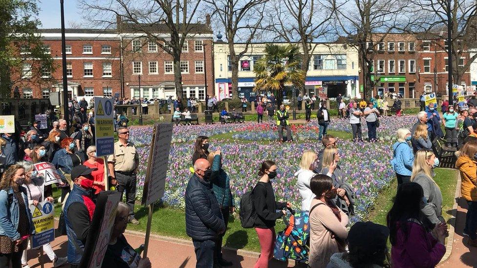 People at the protest