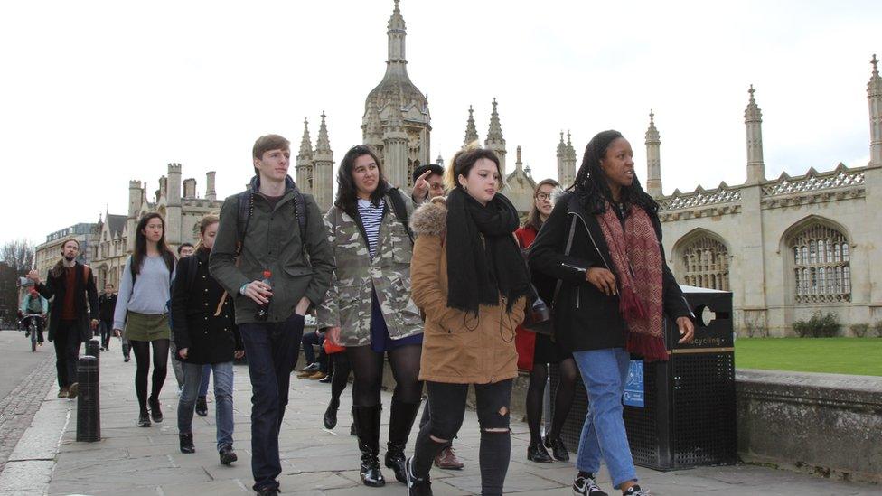 Students outside the University of Cambridge