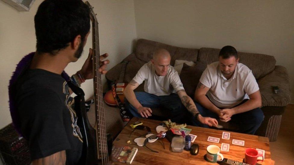 Ex-soldiers at a flat in Long Eaton