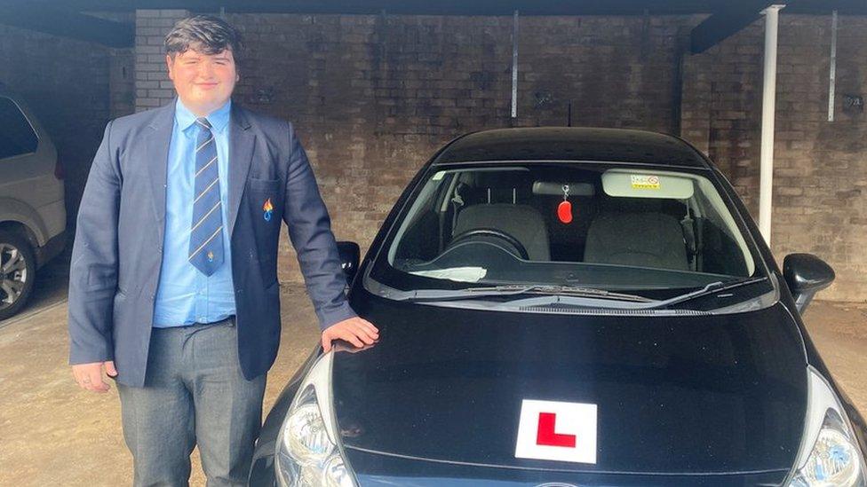 Harry Nicholls with his new car