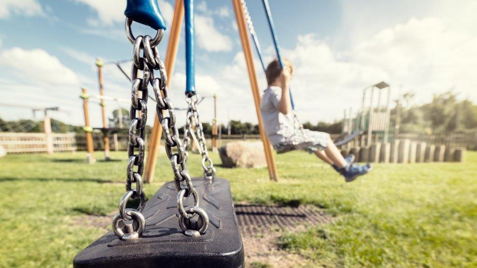 Child on swing