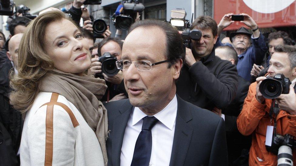 Valerie Trierweiler and Francois Hollande pictured together in 2012. The couple split in 2014.