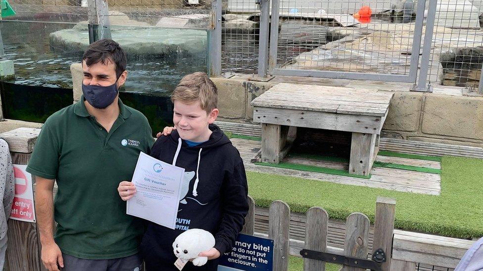 Oliver at the seal hospital