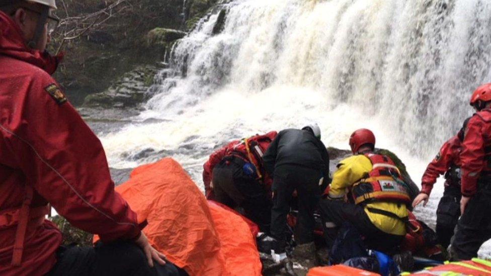 Central Beacons Mountain Rescue at a rescue in Ystradfellte in March this year