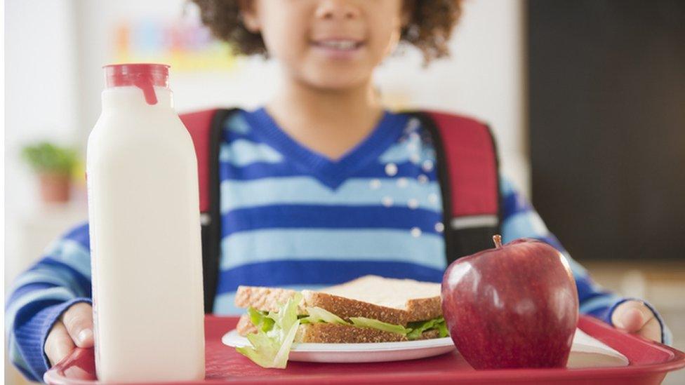 boy with lunch