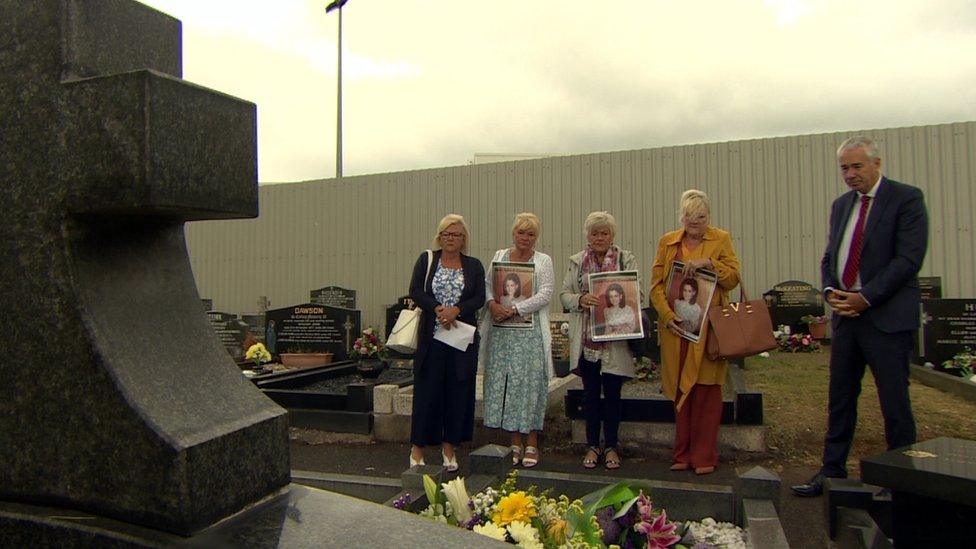 Jean Smyth-Campbell's family and Jon Boutcher attend her graveside