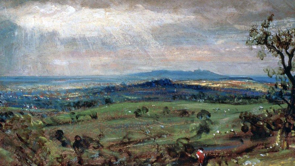 Hampstead Heath with Harrow in the Distance', c1821