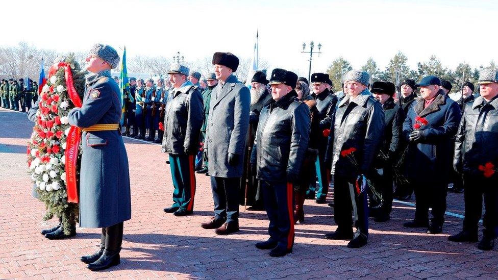 President Putin's video message took place on a public holiday to mark Defend the Fatherland Day