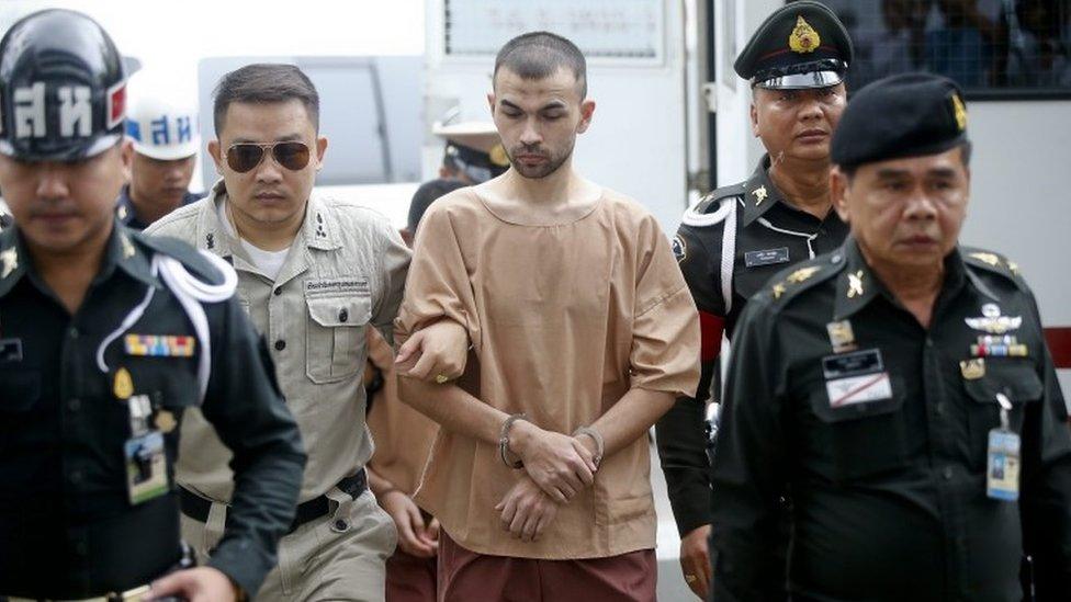 Adem Karadag arrives at court in Bangkok, Thailand (16 Feb 2016)