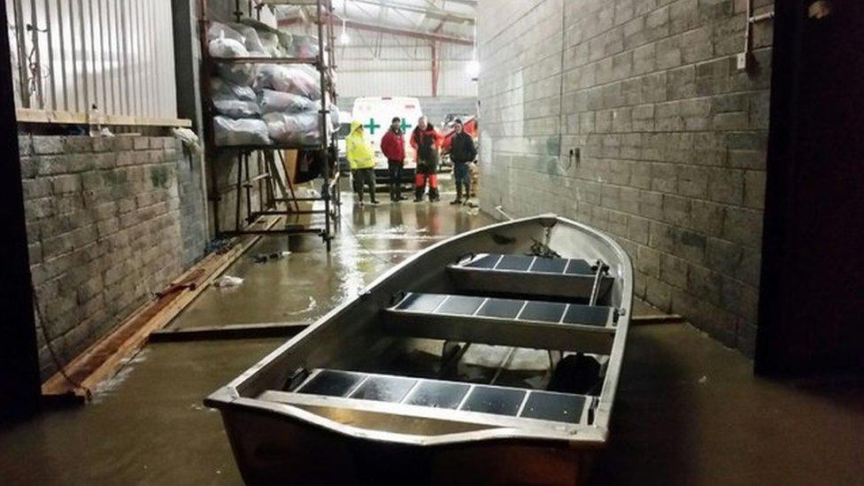 Flooding at Carrick-on-Suir's boat club in County Tipperary