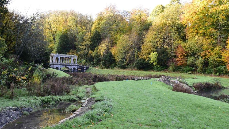 Palladian bridge at Prior Park in Bath