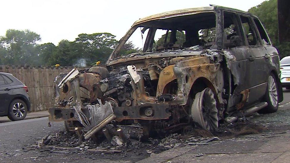 Burnt out car