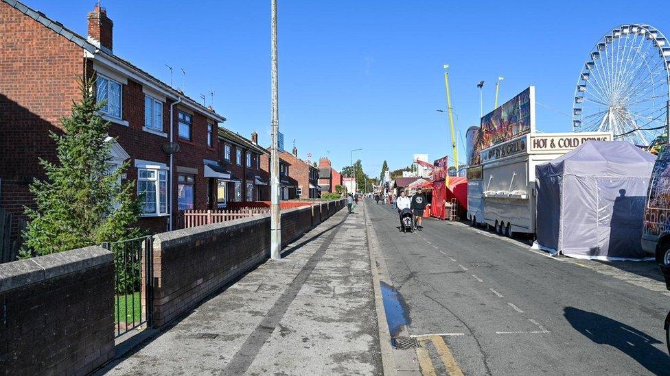 Hull Fair opposite houses in Walton Street