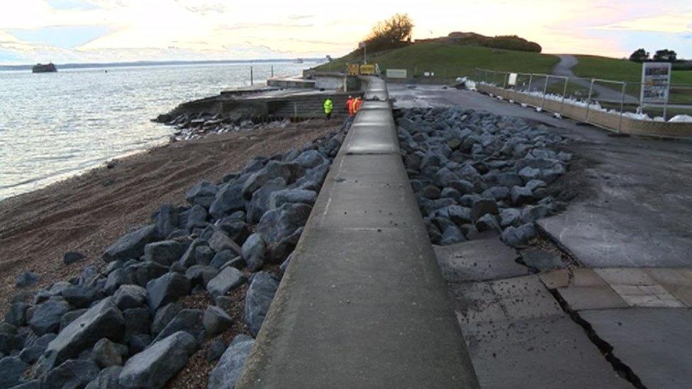 Southsea sea wall hole