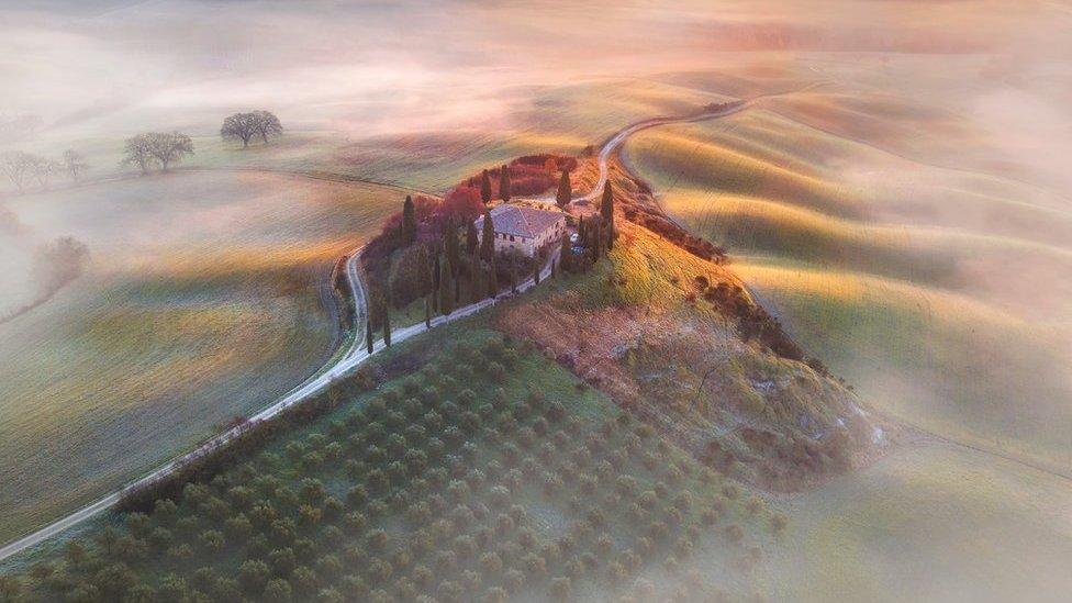 Wheat fields near Pienza, Tuscany, Italy