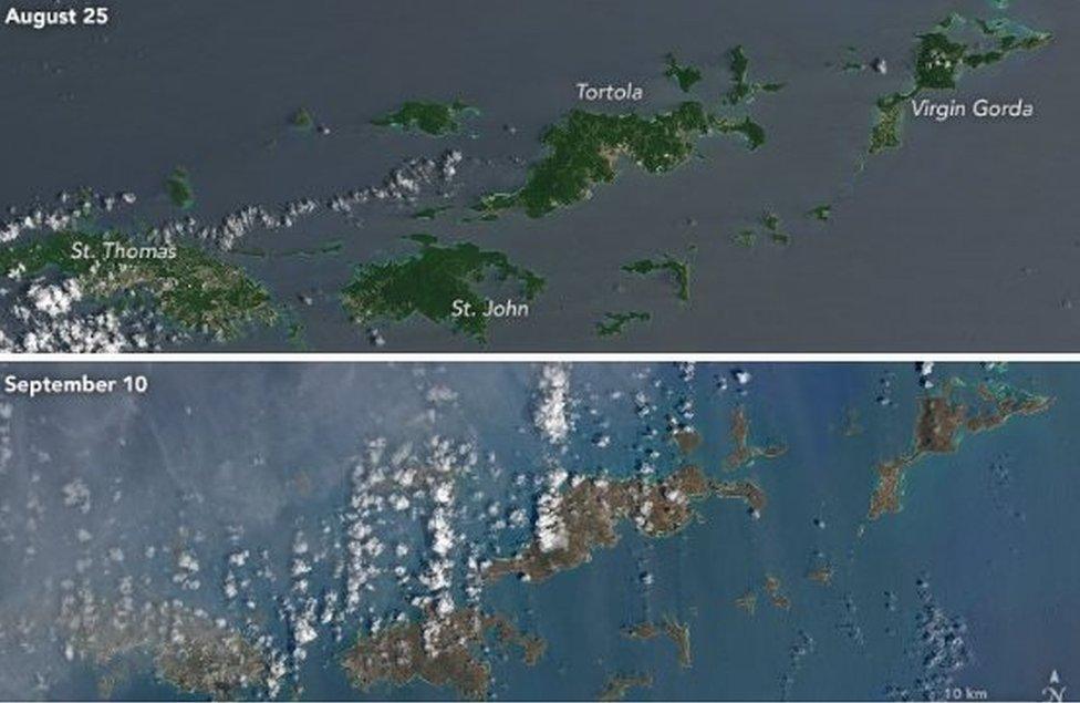 Virgins Islands before and after Irma